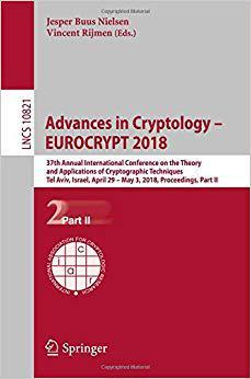 【预售】Advances in Cryptology – EUROCRYPT 2018