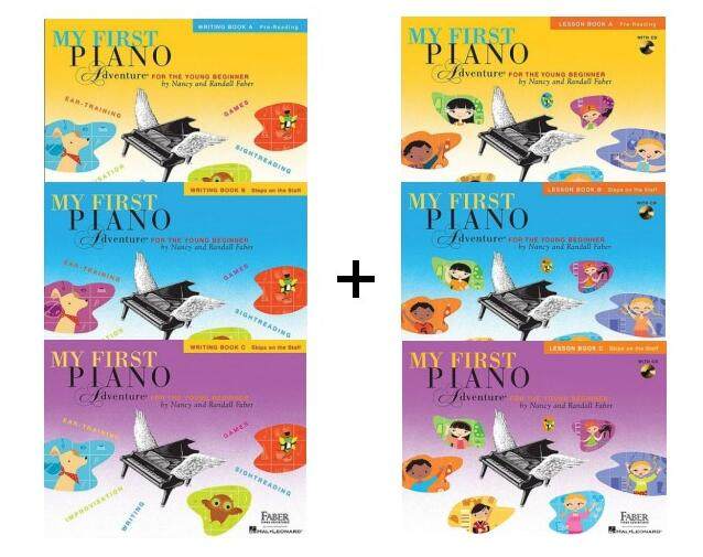 现货 英文原版 菲伯尔我的钢琴第一课 My First Piano Adventure, Lesson+Writing Book A+B+C菲伯尔钢琴基础教程我的钢琴之旅合售