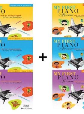 现货 英文原版 菲伯尔我的钢琴第一课 My First Piano Adventure, Lesson+Writing Book A+B+C菲伯尔钢琴基础教程我的钢琴之旅合售