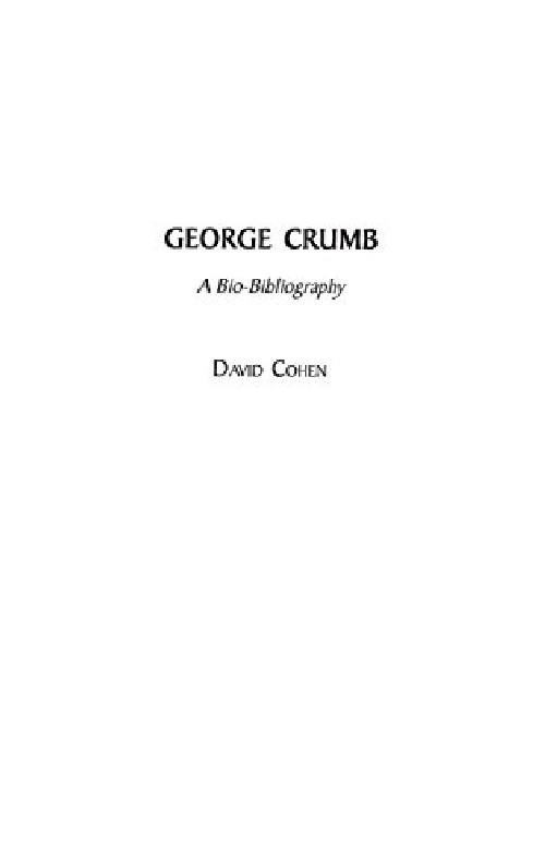 【预订】george crumb: a bio-bibliography