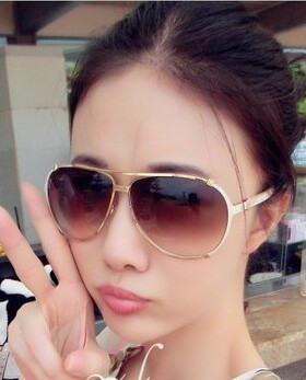 墨镜景甜百搭大框偏光太阳镜