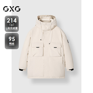 商场同款 GXG男装 工装 中长款 G24XY24026 羽绒服男通勤24冬新品
