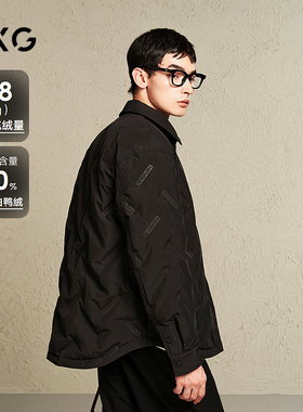 【衬衫式】GXG男装 压印轻薄羽绒服男25年冬季新品保暖通勤外套
