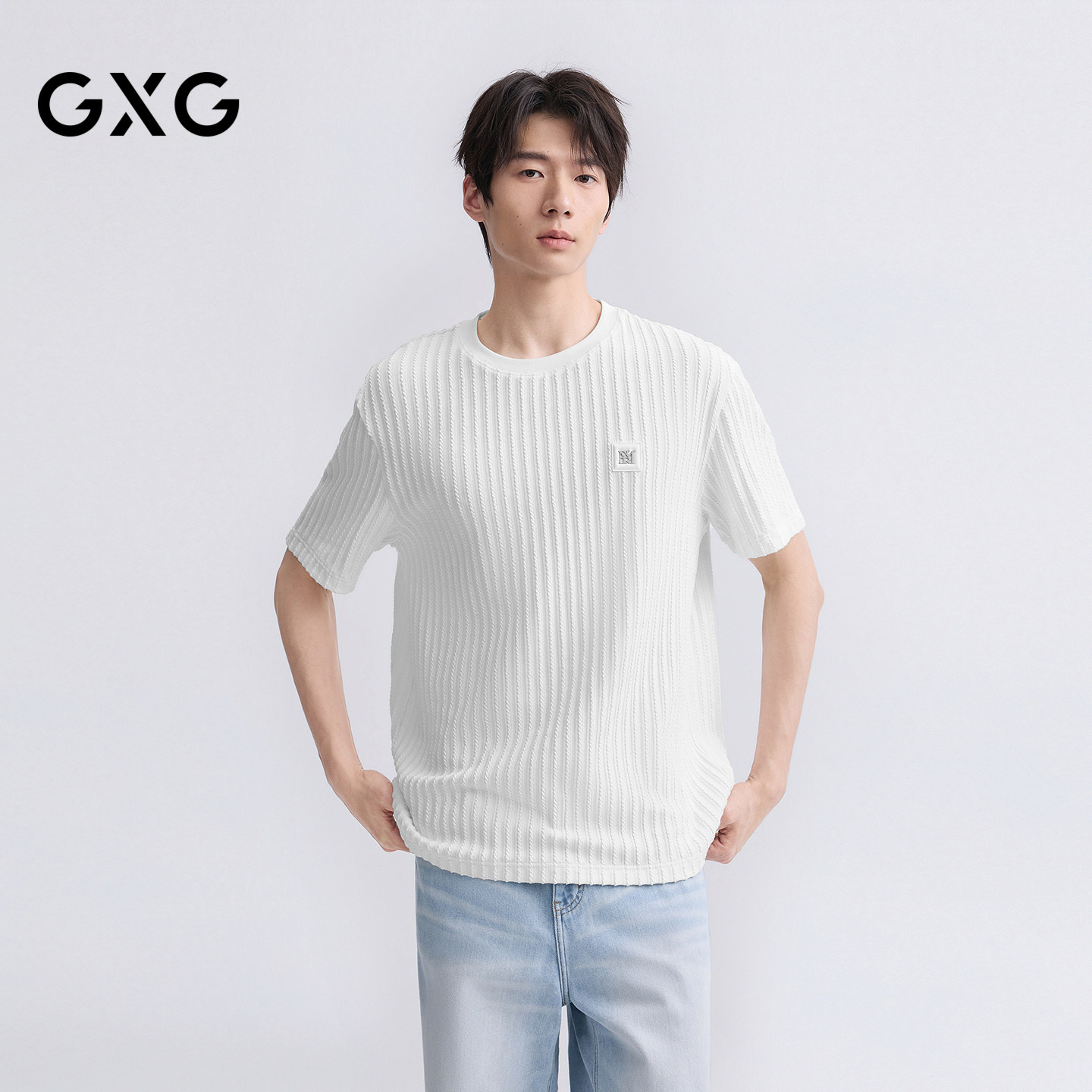 GXG男装 短袖T恤肌理材质圆领短袖T恤短袖针织 2026夏季新品图片