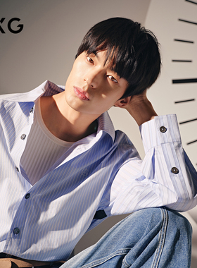 【GXG X ADSB联名】GXG男装2025冬款简约翻领长袖衬衫G25X034095