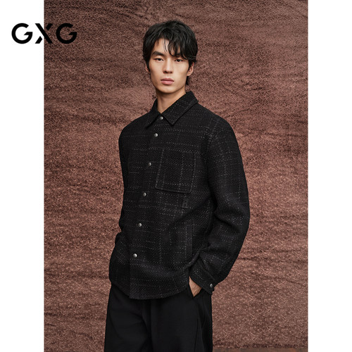 GXG男装 商场同款小香风肌理夹克外套 2025秋季新品G25X213076