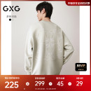 新品 GXG男装 2025秋季 上衣内搭 圆领卫衣背后大图案双色长袖