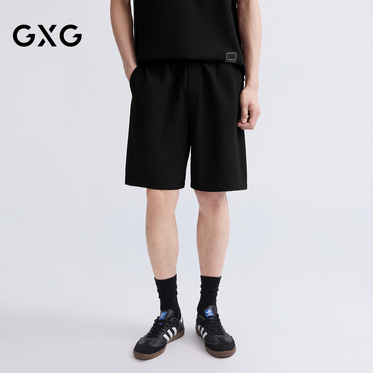 GXG男装 微肌理休闲短裤男士通勤五分裤轻薄舒适 2026夏季新品