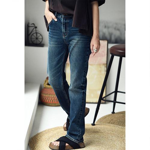 男友风显瘦直筒牛仔长裤女秋冬季