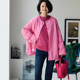 面包棉服外套女秋冬 F35911 文艺彩色oversize圆领中长款 米兰宣言