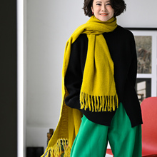 包邮M63070 文艺休闲圆领宽松混纺纯色百搭冬季打底大毛衣女