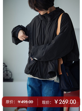 特●W35788韩版休闲oversize连帽抽绳拉链26春薄款外套米兰宣言