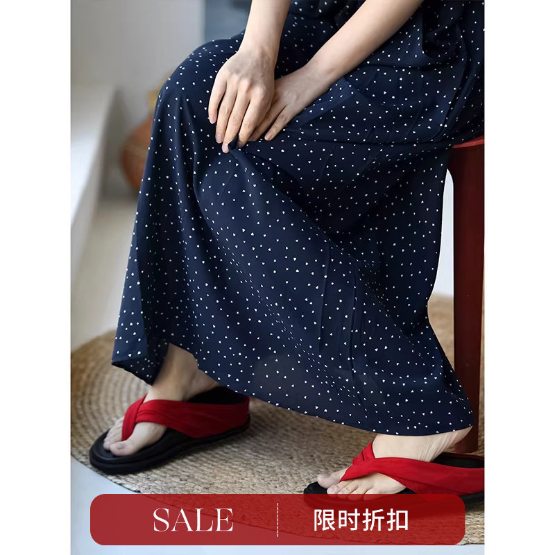 S81810 休闲文艺百搭露脚趾拼色布面平底人字拖鞋女25夏米兰宣言