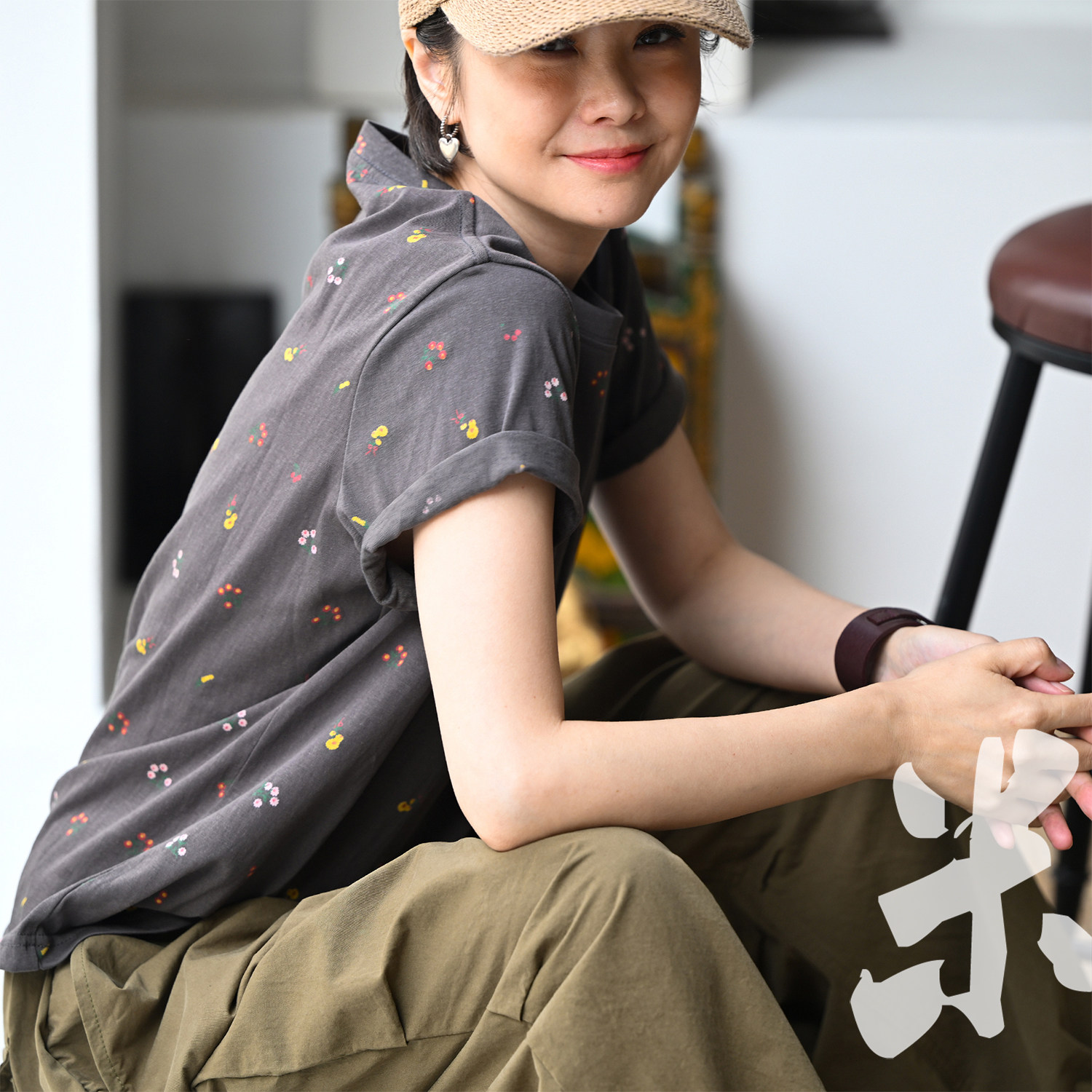 包邮T28320 文艺减龄百搭纯棉薄款圆领短袖碎花T恤女2026夏