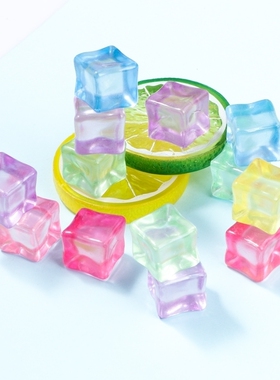 新款彩色夜光冰块模型小孩过家家玩具DIY微景观造景装饰配件摆件