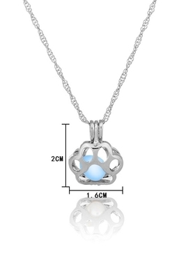 欧美热卖夜光笼子项链 镂空猫爪DIY吊坠 万圣节爱情配饰