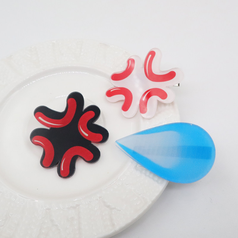 水滴发夹女夏刘海大无语汗滴发卡流汗黄豆夹子小雨滴卡子diy头饰