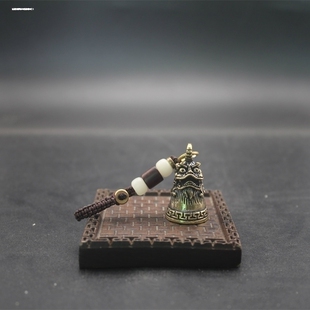 黄铜车挂铃铛挂件神兽獬豸汽车钥匙扣复古个性随身铃铛吊坠