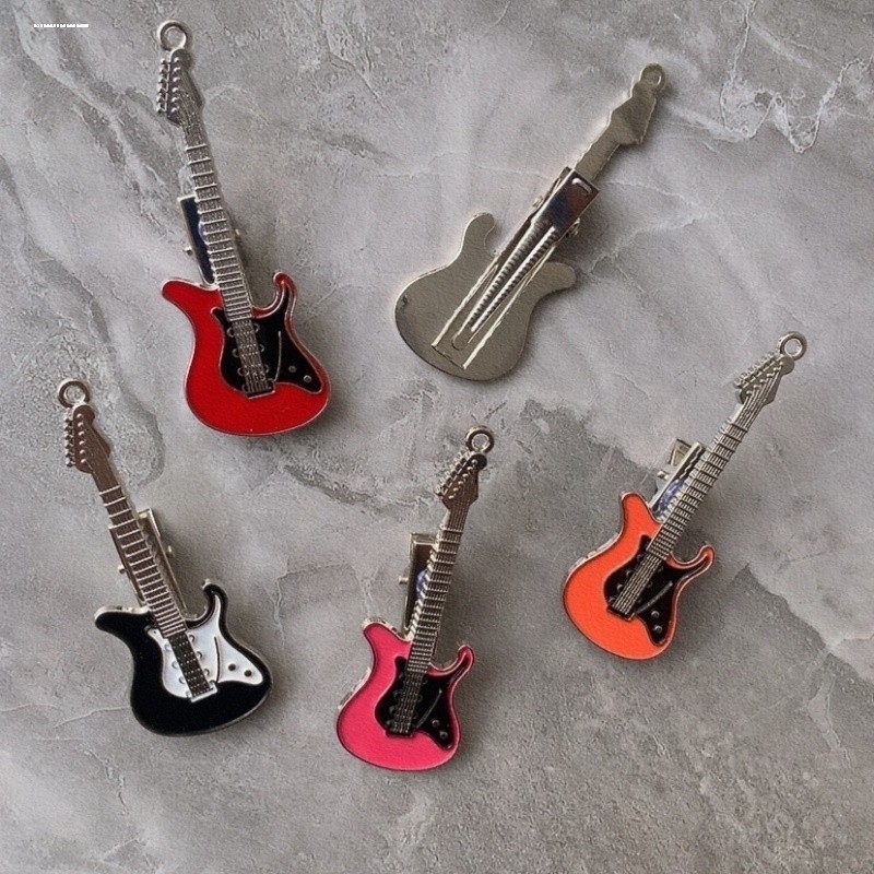 迷你吉他小提琴发夹~ins可爱少女心学生鸭嘴夹发饰头饰边夹刘海夹