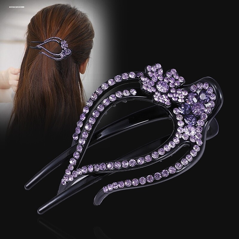 韩国夹头发夹子新款带钻后脑勺大号鸭嘴夹网红爆款高档抓夹气质