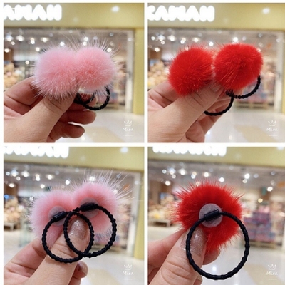 儿童毛球发夹头饰女童