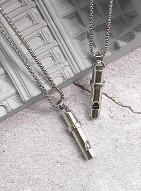 欧美嘻哈个性可吹声响项链文艺配饰口哨情侣吊坠链子饰品