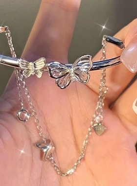 ins风气质蝴蝶手链女新款小众设计半镯半链流苏闺蜜手镯手链