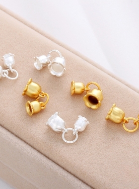 保色复古铃兰花吊坠编绳手链挂件材料diy饰品配件