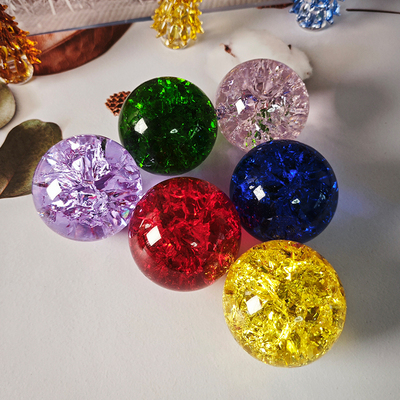 假山流水透明玻璃水晶球摆件风车轮配件喷泉盆景气泡冰裂转球