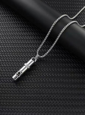 时尚口哨项链男女潮嘻哈简约冷淡风吊坠小众设计感个性蹦迪颈链酷