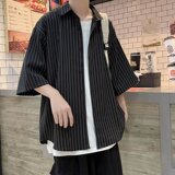 @港风条纹短袖衬衫男夏季ins潮流痞帅衬衣CS113-P35，男装T恤，星座223（原229-2）