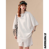 現(xiàn)貨中性風(fēng)男女夏季短袖T恤短褲運(yùn)動(dòng)套裝男大碼刺繡TZ2226/P50，女裝套裝/套裙，星座223（原229-2）