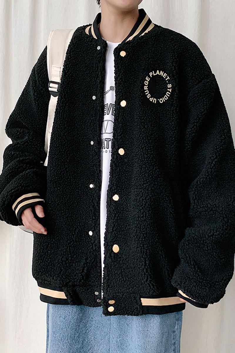@港风2025秋冬季羊羔绒棉衣男棒球服夹克外套WT109-P65,男装夹克,星座223（原229-2）