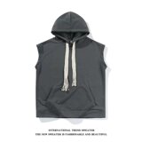@港风夏季连帽无袖卫衣汗背心运动男士DT17-P38，男装背心/马甲，星座223（原229-2）