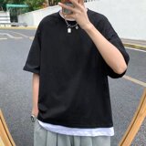 @港风男生夏季潮流薄款宽松百搭五分袖男纯棉短袖DT09-P28，男装T恤，星座223（原229-2）