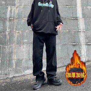 @潮  加绒牛仔裤男个性高街直筒长裤 NZ202-常规P45加绒P55图片