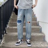 @港风青少年破洞牛仔裤韩版潮流潮男春夏季乞丐裤NZ236-P40，男装牛仔裤，星座223（原229-2）