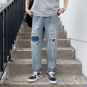 @港风  青少年破洞牛仔裤韩版潮流潮男春夏季乞丐裤 NZ236-P40图片