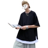 @港风男生夏季潮流薄款宽松百搭五分袖男纯棉短袖DT09-P28，男装T恤，星座223（原229-2）