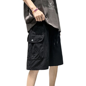 M-5XL宽松直筒五分工装裤男潮夏季新款大码短裤DK057-P35图片