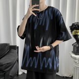 @港风2025年青少年短袖圆领夏季扎染体恤衫DT10-P30，男装T恤，星座223（原229-2）