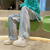 @港风慵懒风拉链牛仔裤男宽松直筒新款渐变长裤NZ174-P45，男装牛仔裤，星座223（原229-2）