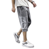 日系拼色字母印花七分牛仔裤男加肥大码夏季DH2020/P50，男装牛仔裤，星座223（原229-2）