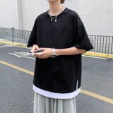 @港风男生夏季潮流薄款宽松百搭五分袖男纯棉短袖DT09-P28，男装T恤，星座223（原229-2）