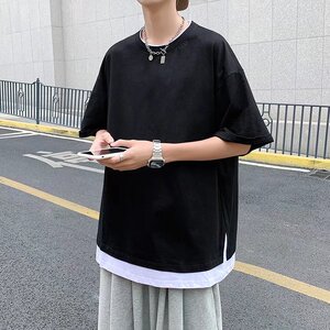 @港风  男生夏季潮流薄款宽松百搭五分袖男纯棉短袖 DT09-P28图片