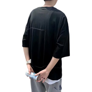 @港风   不规则短袖T恤青少年男生夏季半袖体恤衫 DT08-P28图片