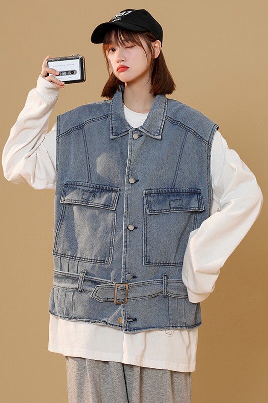 @中性风机能牛仔马甲男女2025春季新款潮坎肩背心MJ01-P50,男装背心/马甲,星座223（原229-2）