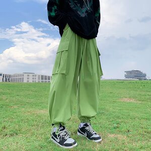@港风  机能风工装裤男大口袋宽松抽绳束脚裤子高街ins NZ287-P50图片