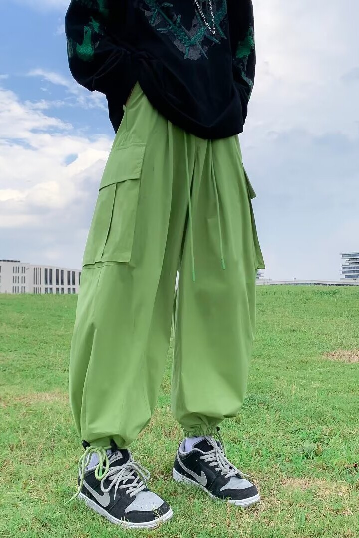 @港风机能风工装裤男大口袋宽松抽绳束脚裤子高街insNZ287-P50,男装工装外套,星座223（原229-2）