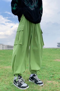 @港风  机能风工装裤男大口袋宽松抽绳束脚裤子高街ins NZ287-P50图片